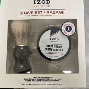 Izod PerformX Shave Set with Brush and Cream - Black and Cream